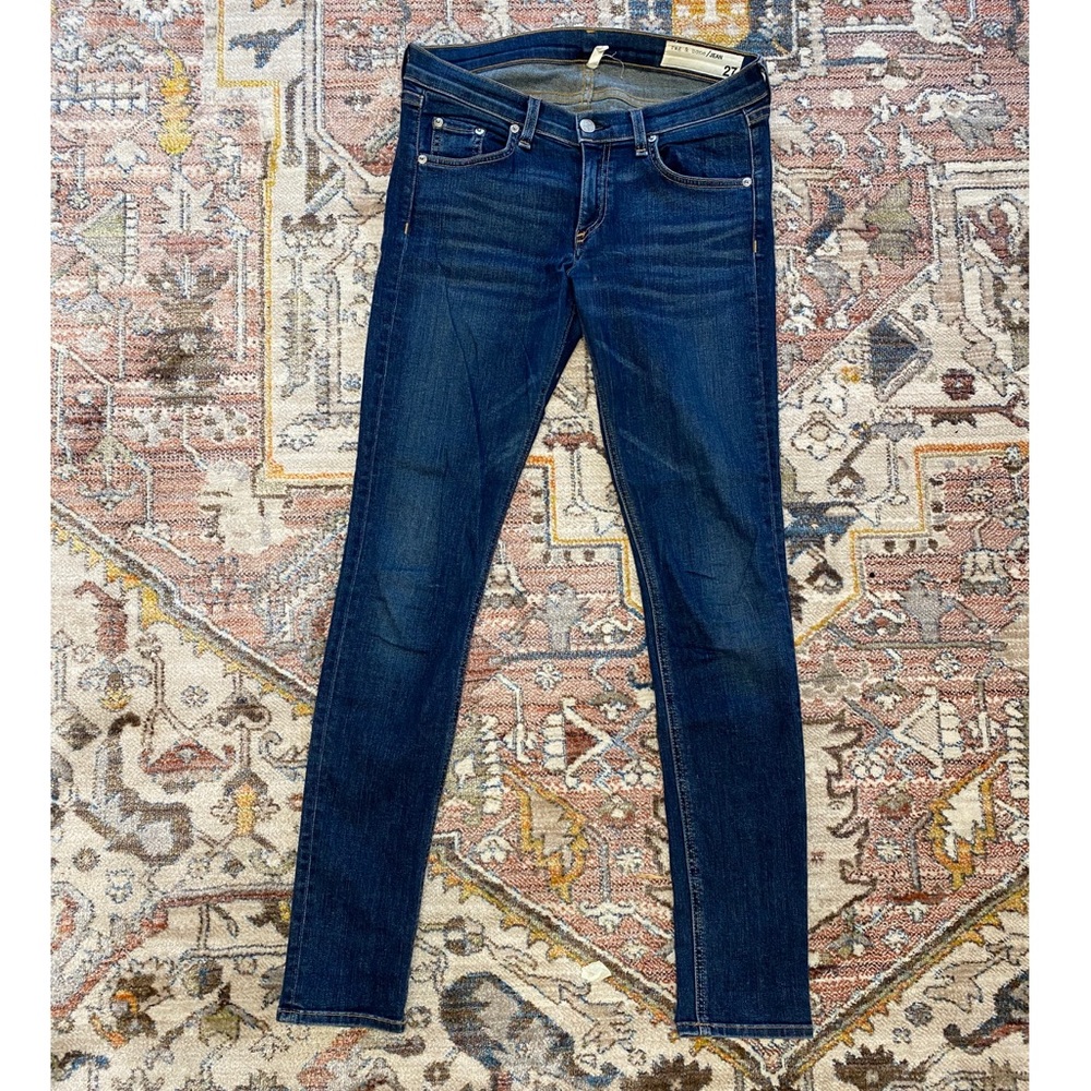 Mid rise rag and bone jeans.